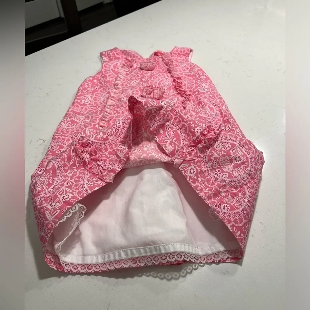 Lilly Wicket Pink and White Lined Cotton Dress Size 5